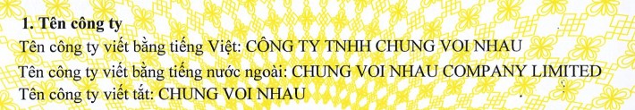 CÔNG TY TNHH CHUNG VOI NHAU